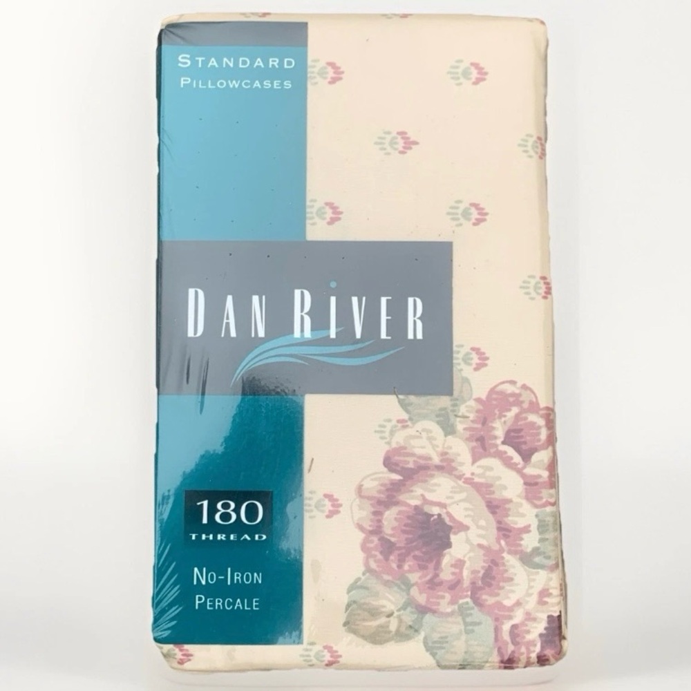 Vintage Floral Pillowcases Set of 2 Dan River Deadstock New Cottagecore Roses